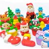 32 PCS Christmas Erasers 3D Christmas Puzzle Erasers for Kids Santa Snowman Erasers for Xmas Party Favors Classroom Rewards