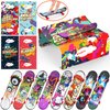 28 Pack Valentines Day Greeting Cards with Toys for Kids, Mini Fingerboard Valentine School Classroom Exchange Prizes for Students, Party Favors for Children's Birthday Gift (Finger Skateboards)