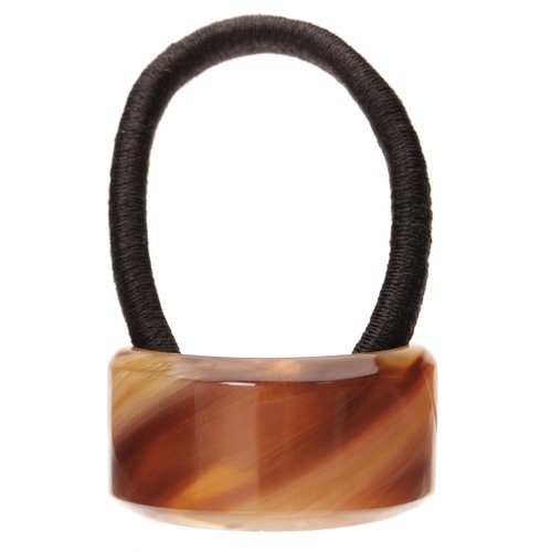 France Luxe Rectangle Ponytail Holder - Caramel Horn