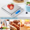 (Upgraded) AMIR Digital Kitchen Scale, 500g Mini Pocket Jewelry Scale, Cooking Food Scale, Back-Lit LCD Display, 2 Trays, 6 Units, Auto Off, Tare, PCS, Stainless Steel (Batteries Included)