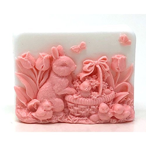H&B Oils Center Co. Easter Bunny Basket Glycerin Soap Bar Easter Gift Favors Rabbit Soap Fresh Handmade All Natural Pure