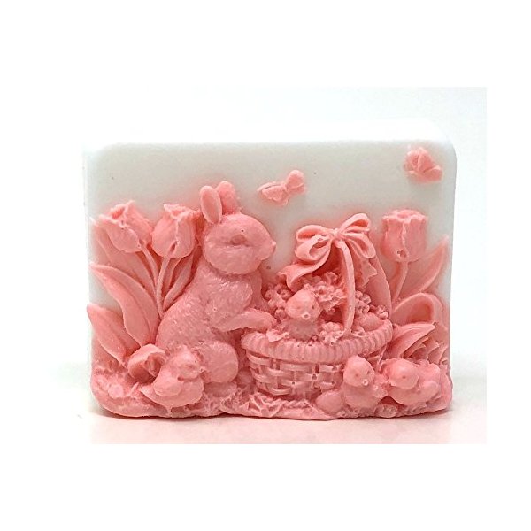 H&B Oils Center Co. Easter Bunny Basket Glycerin Soap Bar Easter Gift Favors Rabbit Soap Fresh Handmade All Natural Pure