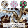 Qlauca 3Pcs Bandanas for Women Crochet Headband Triangle Head Scarf for Women's Hair Cute Knitted Kerchief