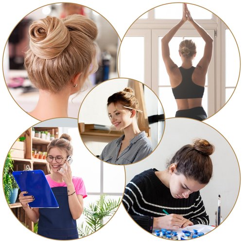 cobee Hair Bun Maker, Donut Bun Maker for Long Hair, French Twist Hair Fold Wrap Snap, Bun Hair Tool for Women and Kids(8 Pcs Set)