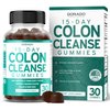Colon Cleanse Gummies & Detox 15 Day Gut Cleanse (30 Gummies) Intestinal Cleanse & Probiotic for Gentle Laxative & Bowel Relief for Stomach Bloating - Third Party Tested, Vegan, Non-GMO - USA Made