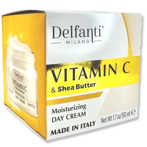 Delfanti-Milano • VITAMIN C & SHEA BUTTER • Moisturizing Day Cream • Face and Neck Moisturizer • Made in Italy