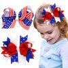 Independence Day Hair Clips American Flag Bow Hair Clips Patriotic Hair Accessories 4th of July Memorial Day Party Decorations Cute Hair Clips for Girls 2PCS