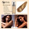 Body Glitter Oil Liquid Luminizer - Glow Hightlighter Shimmer Oil Illuminator Waterproof Long Lasting Moisturizing for Body & Face Bronzer Smooth Lotion with Makeup Brush by ONXK(#04 Bronze)
