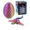 3 Colors 7" 3D Printed Dragon with Wings in Egg, Easter Basket Stuffers, Crystal Dragon Surprise in Eggs, Articulated Dragon, Dragon Fidget Toy, Home Office Decor Executive Desk Toy (Yellow)
