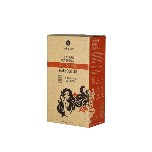 Hm Herbal Me 100% Pure & Natural Certified Red Henna Hair Colour | Organic Mehndi Powder For Hair Color | Mehndi Powder For Men & Women, 200G
