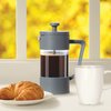 Oggi French Press Coffee Maker (12oz)- Borosilicate Glass, Coffee Press, Single Cup French Press, 3 cup Capacity, Charcoal
