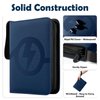 Trading Card Binder 4 Pocket, GEAoffice PU Cover 400 Pockets Card Collection Binder, Card Holder Folders for Standard Size Card, Sturdy Card Album for MTG, TCG, Game & Sports Cards, Navy Blue