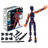 Schythely Titan T13 Action Figures Set-(Assembly Required) Robot Action Figure Fidget Toys for Nova N13 Anime Figures with 3D Lucky Dummy 13 Robot Figures Multi Movable Joints Gifts (Orange Blue)