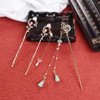 3PCS Flower Pearl Pendent Hair Fork Chinese Style Tassel Hairpin Hair Styling Hair Making Accessories for Women and Girls