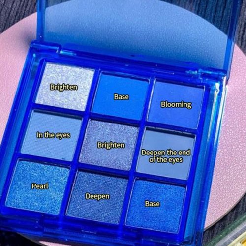 MAEPEOR Black Grey Smokey Eyeshadow Palette 9 Colors Cool Toned Matte Glitter Eyeshadow Palette Longlasting Waterproof Smoky Eye Shadow for Girls and Women (Set 3, Blue Silver)