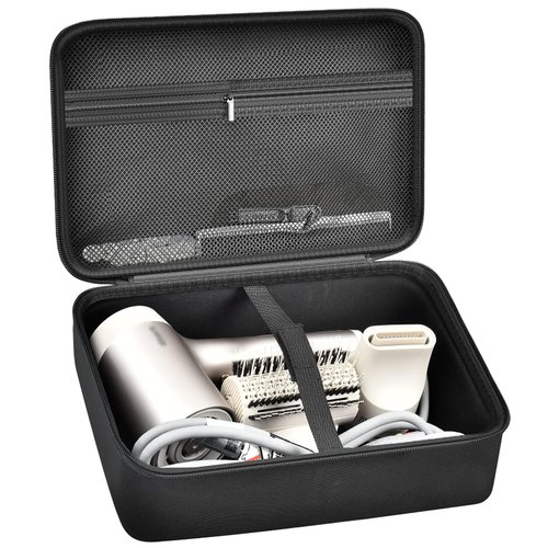 Hair Dryer Case for Shark HD112BRN & HD331 HyperAIR IQ 2-in-1 Concentrator, Storage Pouch for Dyson/Shark Flexstyle Styler Attachments and Clips, Black