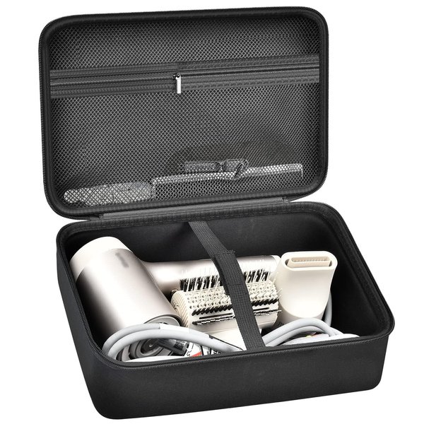 Hair Dryer Case for Shark HD112BRN & HD331 HyperAIR IQ 2-in-1 Concentrator, Storage Pouch for Dyson/Shark Flexstyle Styler Attachments and Clips, Black