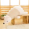 MMTTAO Stuffed Polar Bear Animal Plush Toy 14 Inch Small White Sleeping Bear Animal Stuff Soft Plushies Cute Dolls Collection Huggable Throw Pillow Cushion Gifts for Kids Children Boys Girls, 14Inches
