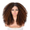 ANNISOUL Curly Lace front Wigs for Black Women Highlight Ombre Curly lace front Wig Synthetic Hair Pre Plucked 13x4x1HD Long Glueless Curly Afro Wig Black and Brown Synthetic Lace Frontal Wig