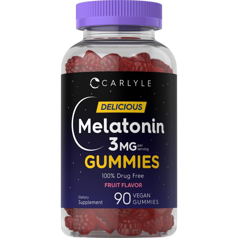 Carlyle Melatonin Gummies 3mg | 90 Count | Fruit Flavor Gummy Supplement | 100% Drug Free Support...