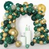 Amandir 153pcs Green and Gold Balloon Garland Arch Kit, Different Sizes 18 12 10 5 inch Green Latex Metallic Confetti Balloons for Graduation Birthday Anniversary Safari Party Decoration Supplies