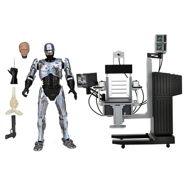 NECA 7-Inch Ultimate Battle-Damaged Robocop Scale Action Figure with Chair
