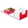 Ultimate Guard Sidewinder Synergy 100+, Deck Box for 100 Double-Sleeved TCG Cards, Red/White, Magnetic Closure & Microfiber Inner Lining