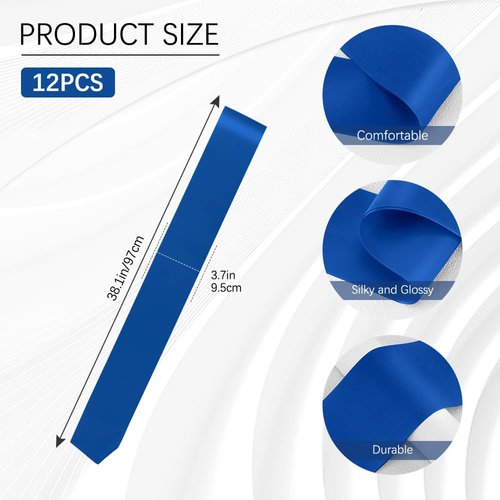 Blank Satin Sash Birthday Decorations Bridal Shower Decorations Plain Sash 12pcs Party Supplies Blue Sashes For Birthday, Graduation, Weeding, Beauty Pageant, Homecoming, DIY, Make Your Own Sahes