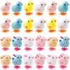 ZENFUN 24 Pcs Bunny Jumping Chick Wind Up Toys, Easter Chicken Plush Chicks Toys Hopping Windup Toy for Easter Egg Hunt Basket, Party Favors Gift, Not for Children Under 3 Years
