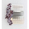 Faship Gorgeous Purple Rhinestone Crystal Floral Hair Comb
