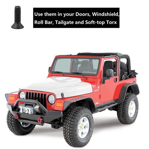 Torx Screws Bolts for Jeep Wrangler CJ YJ LJ TJ 1976-2006，Replacement for Doors, Windshield,Roll Bar,Tailgate and Soft-Top Torx (Pack of 20)