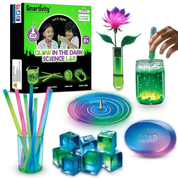 Smartivity Glow Magic Science Kit for Kids Ages 6-7-8-9-10-11-12 Years | 20 Amazing Science Experiments I Christmas, Birthday Gifts for Boys & Girls | STEM Kit Toy for 6-12 Years Old