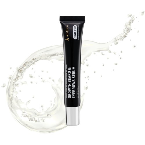 ABERA Ginb Advanced Growth Beard & Eyebrows Serum for Men & Women - Acetyl Tetrapeptide-3 Biotin & Castor Oil for Thicker Brow and Beard