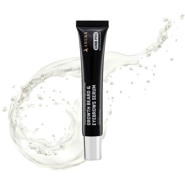 ABERA Ginb Advanced Growth Beard & Eyebrows Serum for Men & Women - Acetyl Tetrapeptide-3 Biotin & Castor Oil for Thicker Brow and Beard