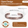 Jecanori 2Pcs Magnetic Copper Bracelets for Women, Vintage Flower 99.99% Pure Copper Bracelets with 3500 Gauss Magnets