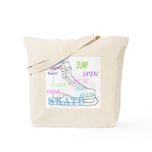 CafePress Figure Skating Tote Bag Natural Canvas Tote Bag, Reusable Shopping Bag