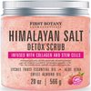 First Botany Himalayan Salt Body Scrub with Collagen & Stem Cells, Natural Exfoliating Salt Scrub Body & Face Souffle (20 oz)