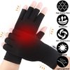 2 Pairs Arthritis Compression Gloves for Arthritis, Rheumatoid, Carpal Tunnel Pain, Driving, Typing Fingerless Gloves For Women Men, Support Hand, Wrist and Joint (Pure Black, Small)