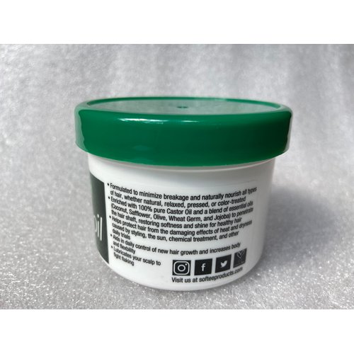 Softee castor oil hair & scalp conditioner 3 ounce, White, 3 Ounce