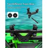 Atader Kayak Paddle Holder, Kayak Accessories for Fishing, Dual Head Kayak Track Mount Accessories, Offset Paddle Holder for Kayaking, Kayak Rail Accessories Black