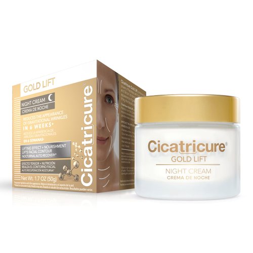 Cicatricure Gold Lift Night Cream, Anti Aging Facial Moisturizer, Hydrating Skin Care with Gold, Calcium & Silicon to Lift and Tighten Face Contour Overnight, 1.7 Ounce