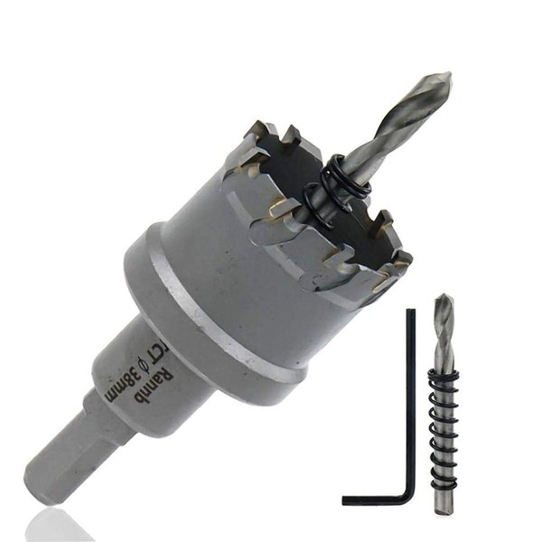 Rannb 38mm/1.5 Inch Hole Saw Carbide Tipped Hole Saw for Cutting Stainless Steel Plate, Iron, Steel