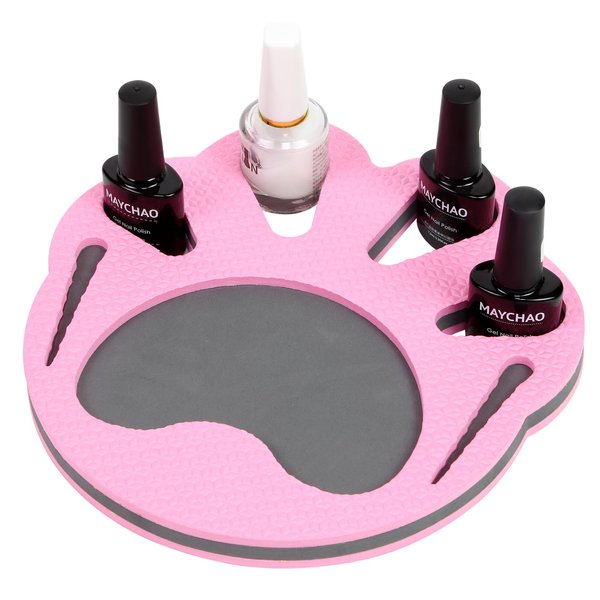 Setmoi Nail Polish Holder Nail Polish Holder Stand,Nail Polish Organizer,Nail Polish Organizer Holder,Applicable to Manicure Hand Stand Rest Work Station-pink&grey