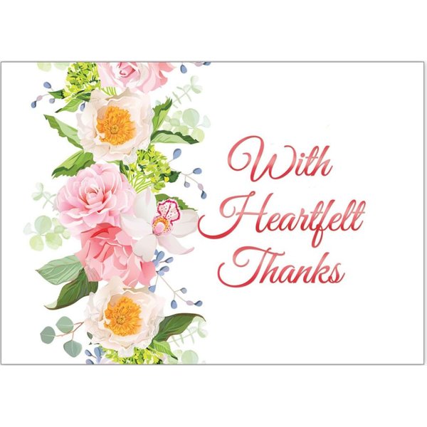 Heartfelt Thanks - Thank You Boxed Greeting Cards - Blank - KJV Scripture Inside - 4 Designs - 12 Cards and Envelopes (Box of 12)