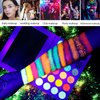 DE'LANCI Neon Eyeshadow Palette Glow in the Dark, Aurora Glow Eyeshadow Pallets Stage, Halloween Christmas Makeup Kit UV Glow Blacklight Matte and Glitter Fluorescent Eye Shadows Highly Pigment