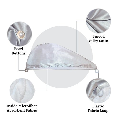 Chloven Satin Microfiber Hair Towel Wrap - Quick Dry & Frizz-Free Hair Wrap Satin Hair Plopping Towel Curly Hair,Satin Hair Towel for Wet Hair,Hair Drying Towel Wrap for Long Hair