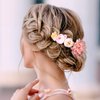 BBTO21 Pieces Flower Hair Clip Rose Hair Clips Hair Barrettes for Women Flower Hair Accessories Boho Bride Claw Clip Hairpin Brooch Pin Headpiece for Girls Wedding (Pink, White)