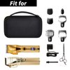 Case Compatible with Hair Clipper Barber, Trimmer Travel Storage Organizer for T Finisher Liner, Comb Cutting Guide, Clipper Blade Oil, Cleaning Brush and Other Grooming Kit - Black Case+Gold Zipper