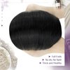 LaaVoo Micro Link Hair Extensions Human Hair Jet Black Microlink Hair Extensions Human Hair Black Micro Bead Hair Extensions Real Human Hair Straight Microbead Hair Extensions 50g 1g/strand 20 inch