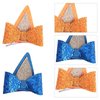 4 Pcs Dog Birthday Party Supplies,​ Blue Ears Hair Clips, Dog Ears Hair Barrettes, Blue Party Bow Decorations Accessories for Halloween Costume Cosplay (Blue, Orange)